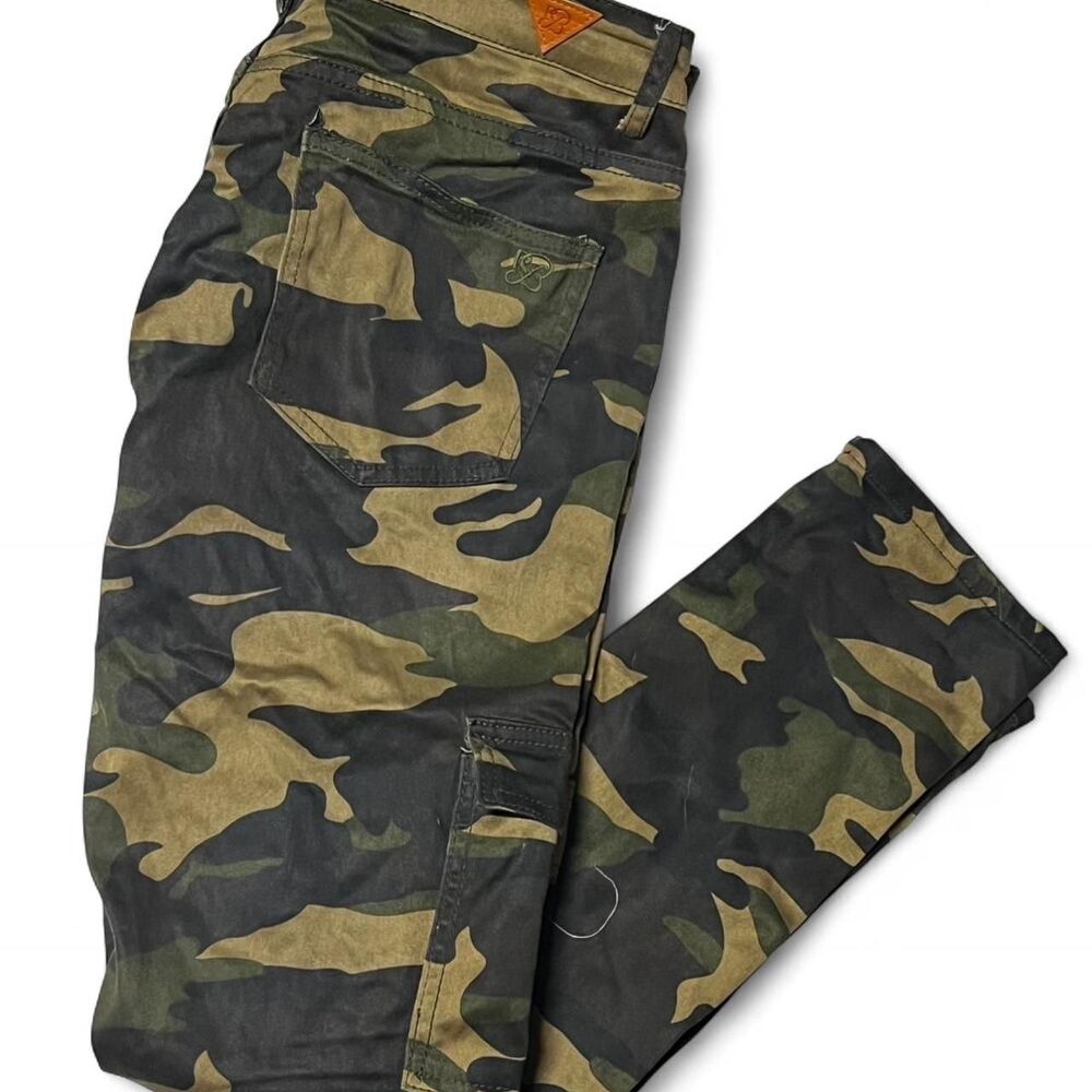 RARE Red Bottom Camouflage Skinny Utility Cargo Pants size 13 (31waist)